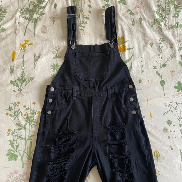 Black Distressed Overalls | Poshmark